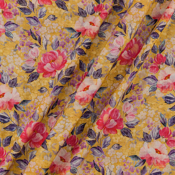 Buy Poly Muslin Brick Colour Floral Print Fabric Cut Of 1.50 Meter 2233AJ  pcp gf - SourceItRight