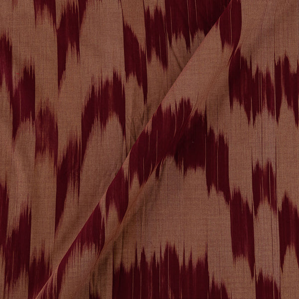 Cotton Beige and Maroon Colour Yarn Tie Dye Fabric Online 9921CG6