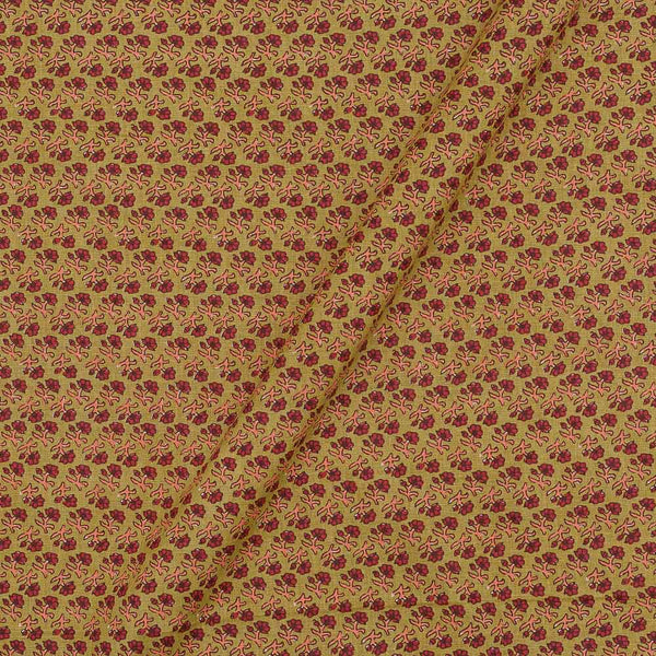 Cotton Flex Olive Colour Ajrakh Inspired Floral Print 42 Inches Width Fabric freeshipping - SourceItRight