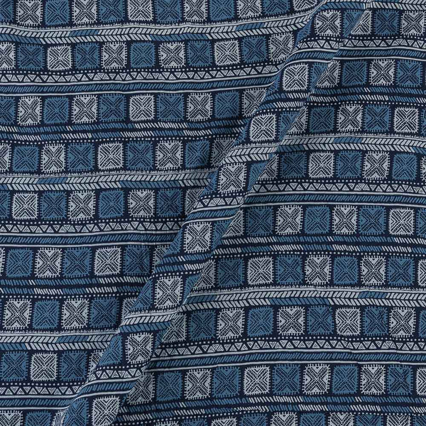 Buy Cotton Indigo Colour Geometric Block Print Fabric Online 9930AW