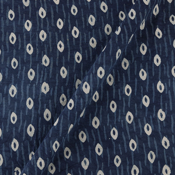 Natural Indigo Dye Geometric Block Print on Cotton Fabric Online 9933HJ