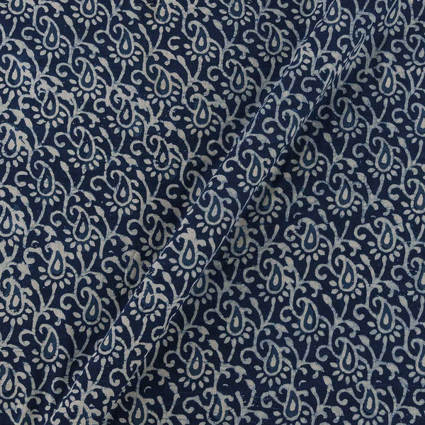 Natural Indigo Dye Paisley Jaal Block Print on Cotton Fabric Online 9933HW