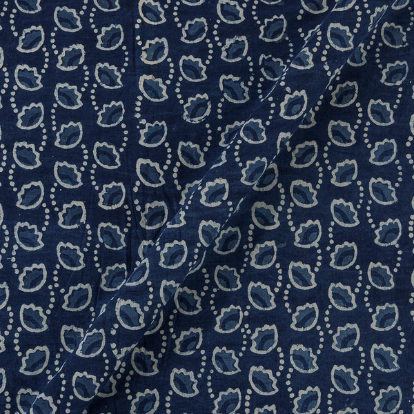 Natural Indigo Dye Geometric Block Print on Cotton Fabric Online 9933IO