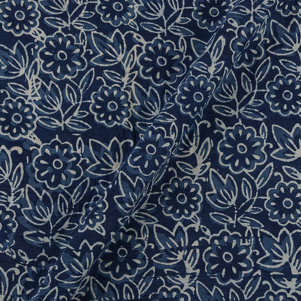 Natural Indigo Dye Jaal Block Print on Cotton Fabric Online 9933IU