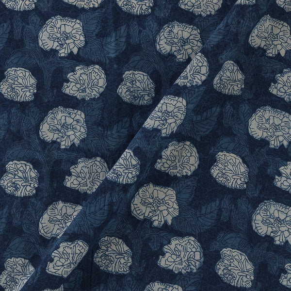 Natural Indigo Dye Geometric Block Print on 42 Inches Width Cotton Fabric