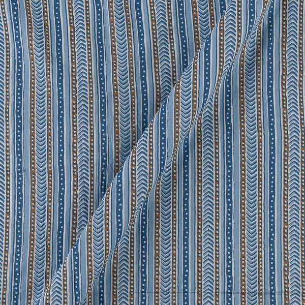 Soft Cotton Cadet Blue Colour Geometric Print Fabric Online 9934GL4 