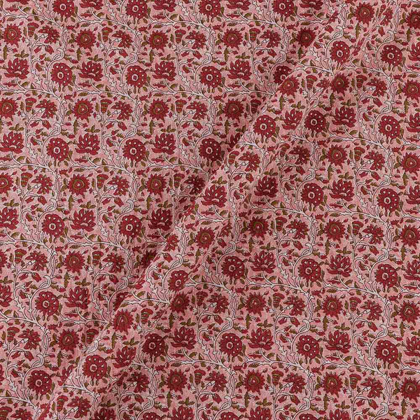 Soft Cotton Carrot Pink Colour Jaal Print Fabric Online 9934GW1