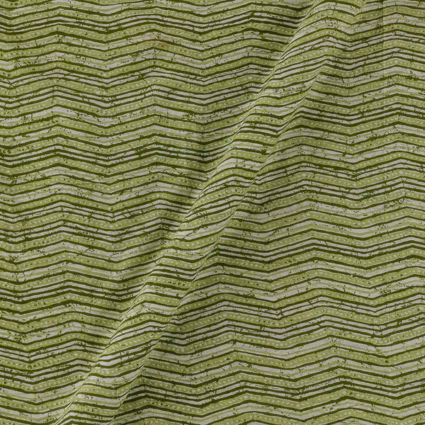 Soft Cotton Pista Green Colour Chevron Print Fabric Online 9934GY1