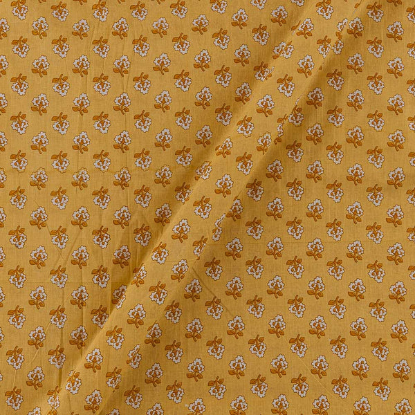 Soft Cotton Mustard Colour Floral Print Fabric Online 9934HA3