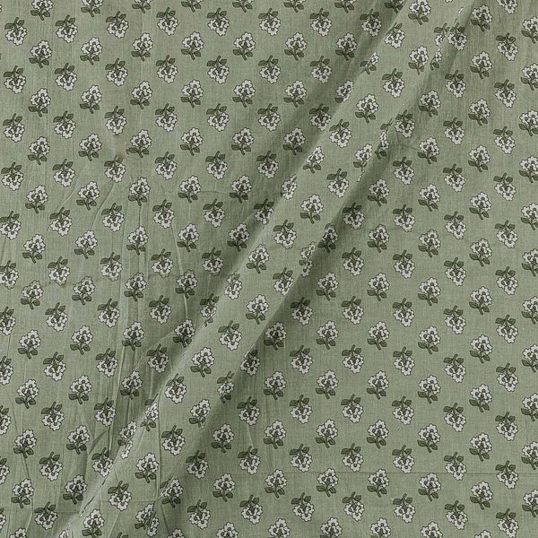 Soft Cotton Shale Green Colour Floral Print Fabric Online 9934HA4