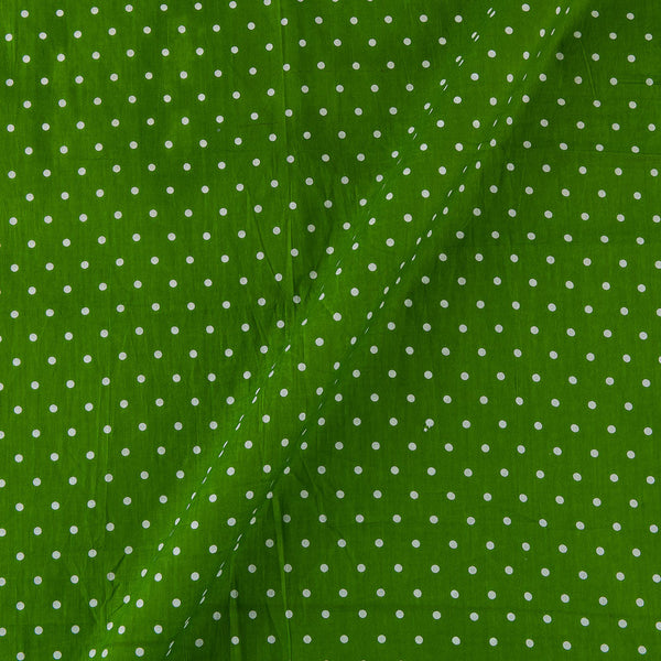 Soft Cotton Green Colour Polka Print Fabric Online 9934HL16