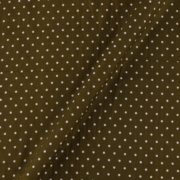 Soft Cotton Olive Green Colour Polka Print Fabric Online 9934HL20