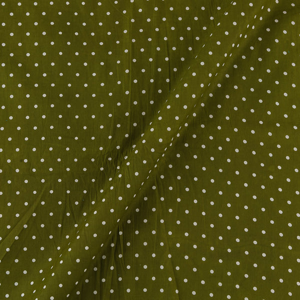 Soft Cotton Mehendi Green Colour Polka Print Fabric Online 9934HL5