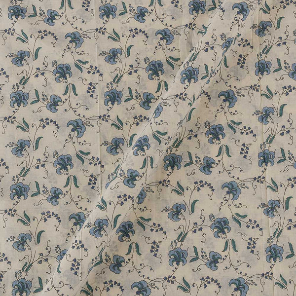 Cotton Cream White Colour Floral Jaal Print Fabric Online 9934HU1