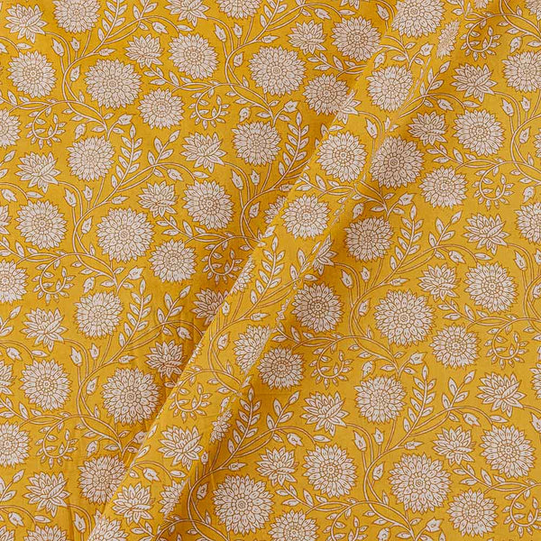 Cotton Mustard Yellow Colour Jaal Print Fabric Online 9934IB