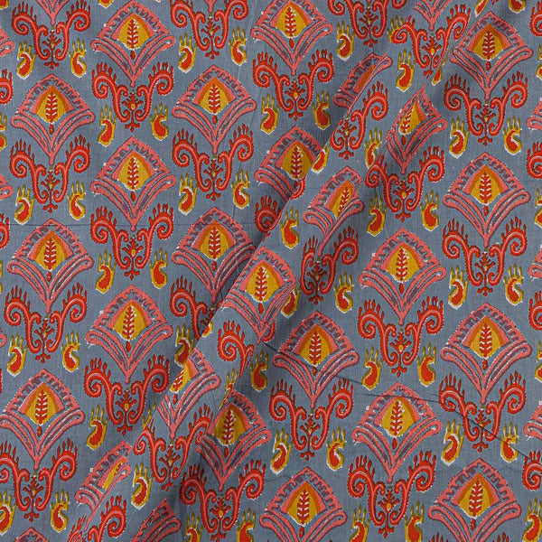 Cotton Grey Colour Mughal Print Fabric Online 9934ID