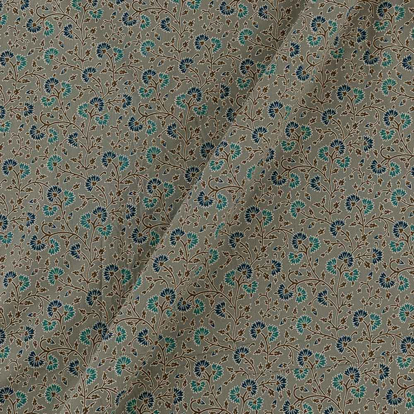Cotton Slate Grey Colour Floral Jaal Print Fabric Online 9934IT3
