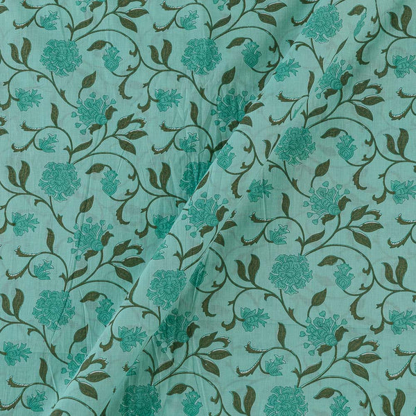 Cotton Mint Colour Floral Jaal Print Fabric Online 9934JI
