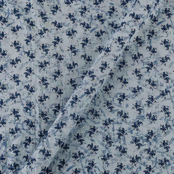 Soft Cotton White Colour Brush Effect Floral Print Fabric Online 9934JK
