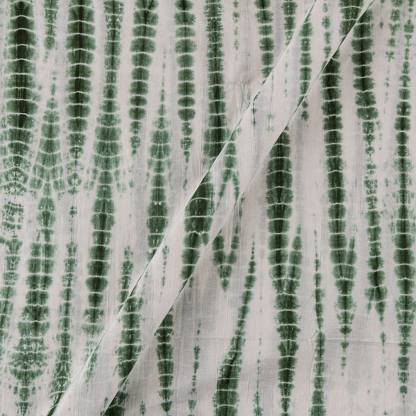 Cotton Shibori White and Moss Green Colour Fabric Online 9935AR2