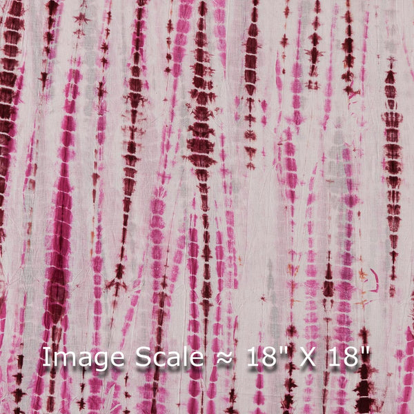 Pink White Shibori Tie Dye Fabric, Voile Rayon Fabric, Soft