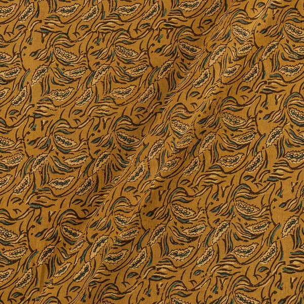 Ajrakh Cotton Mustard Colour Natural Dye Jaal Block Print Fabric Online 9446P4