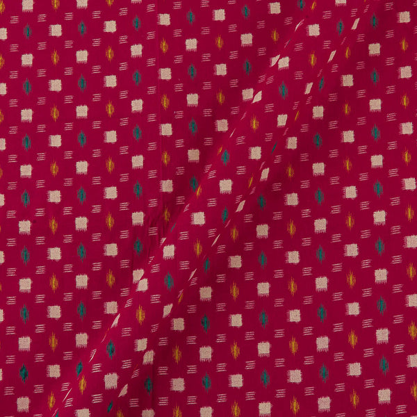 Soft Cotton Fuchsia Pink Colour Azo Free Ikat Pattern Print Fabric Online 9944AE2