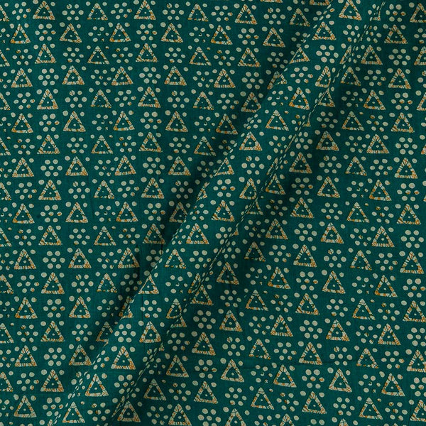 Soft Cotton Teal Green Colour Geometric Print Fabric Online 9944AH3