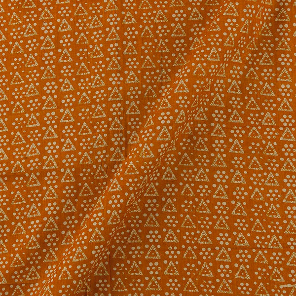Soft Cotton Apricot Colour Geometric Print Fabric Online 9944AH6