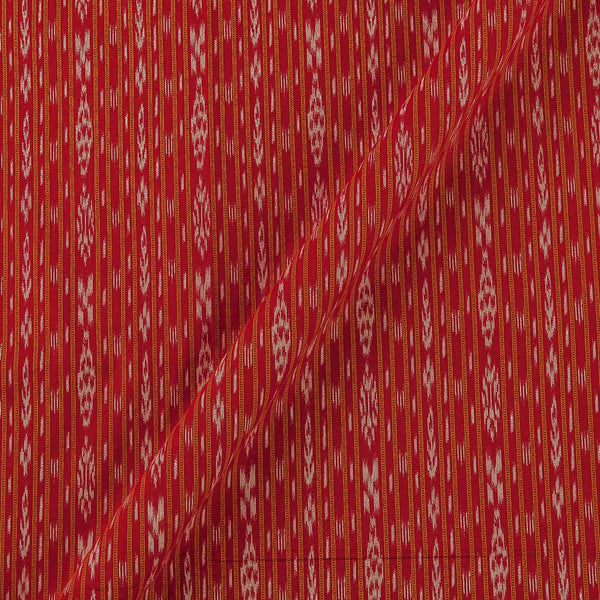 Soft Cotton Poppy Red Colour Sambalpuri Ikat Pattern Print 41 Inches Width Fabric