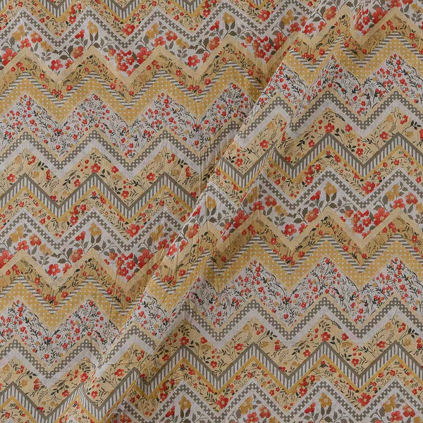 Soft Cotton Beige Colour All Over Border Print Fabric Online 9945DD