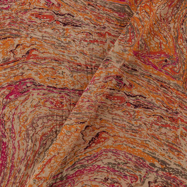 Soft Cotton Beige Colour Abstract Print Fabric Online 9945DE