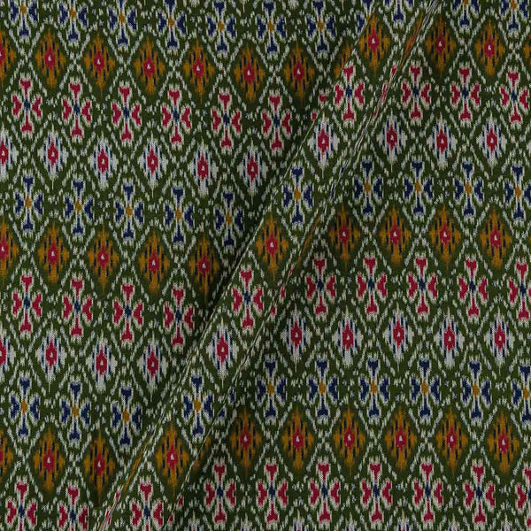 Flex Cotton Forest Green Colour Ethnic Geometric Print Fabric Online 9949A4