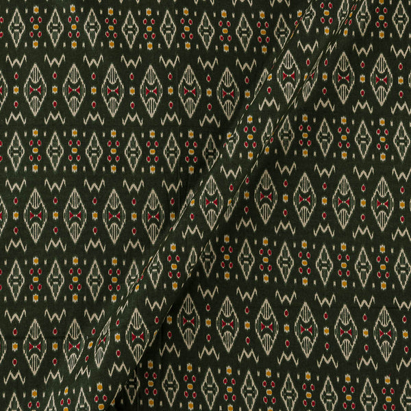 Flex Cotton Bottle Green Colour Geometric Print Fabric Online 9949BL3