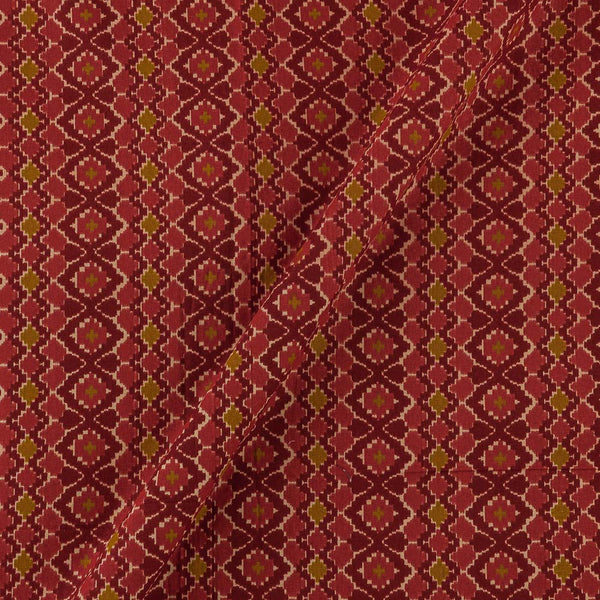 Flex Cotton Maroon Colour Geometric Print Fabric Online 9949BO3