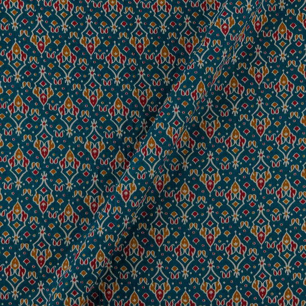 Flex Cotton Teal Blue Colour Geometric Print Fabric Online 9949BP3