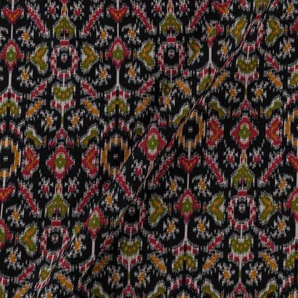 Flex Cotton Black Colour Mughal Print Fabric Online 9949M4