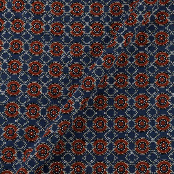 Cotton Indigo Colour Geometric Print Fabric Online 9957ED