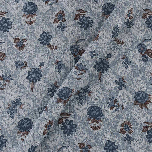 Cotton Grey White Colour Floral Print 42 Inches Width Fabric