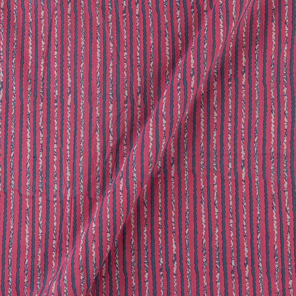 Cotton Candy Pink Colour Stripes Print Fabric Online 9958FO1