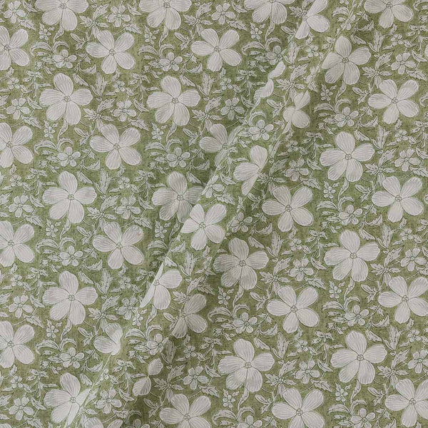 Cotton Pastel Green Colour Floral Jaal Print Fabric Online 9958FP2