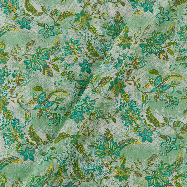 Soft Cotton Mint Green Colour Jaal Print Fabric Online 9958FT7
