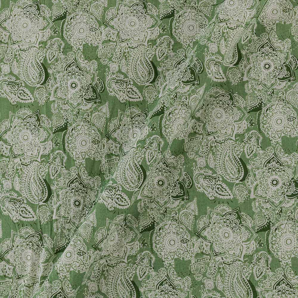 Soft Cotton Pastel Green Colour Paisley Jaal Print Fabric Online 9958FU2