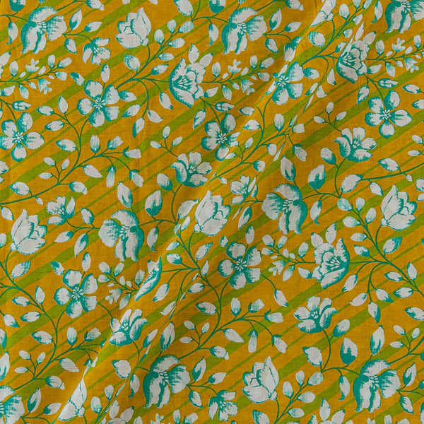 Cotton Mustard Colour Floral Jaal Print Fabric Online 9958GF1