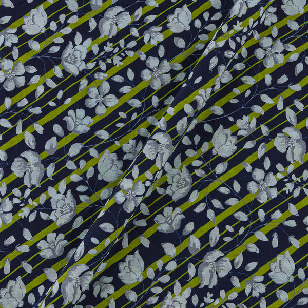 Cotton Indigo Colour Floral Jaal Print Fabric Online 9958GF2