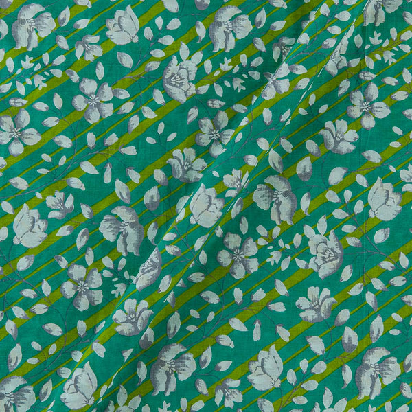 Cotton Mint Green Colour Floral Jaal Print Fabric Online 9958GF4