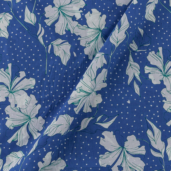 Soft Cotton Blue Colour Floral Print Fabric Online 9958GO1