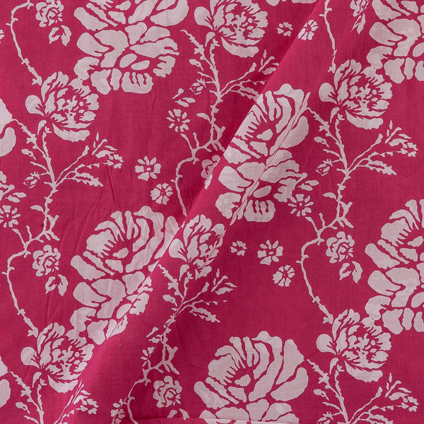 Cotton Candy Pink Colour Floral Jaal Print Fabric Online 9958GR
