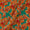 Soft Cotton Orange Colour Floral Print Fabric Online 9958GT