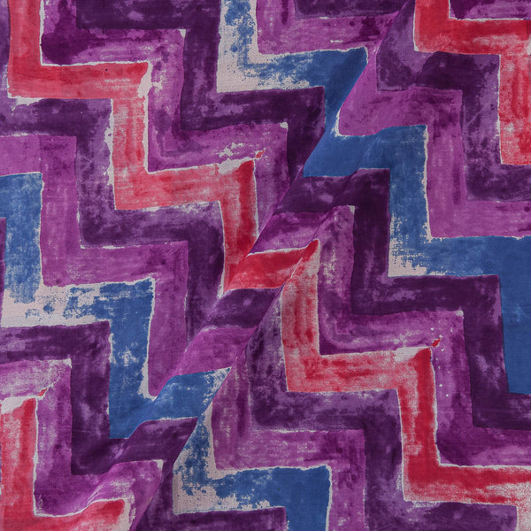Soft Cotton Purple Colour Geometric Print Fabric Online 9958HA4